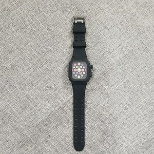 Smart Watch Cover Black with Silicone Band